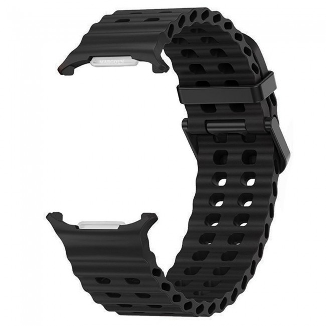 MARGOUN Silicone Sport Band Compatible with Samsung Galaxy Watch Ultra 2 (2026), No Gap Breathable Waterproof Replacement Strap for Men and Women - Black