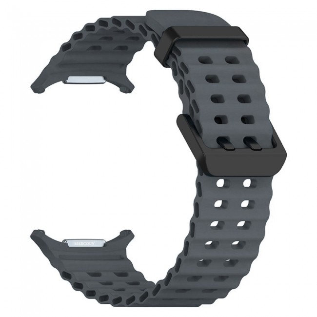MARGOUN Silicone Sport Band Compatible with Samsung Galaxy Watch Ultra 2 (2026), No Gap Breathable Waterproof Replacement Strap for Men and Women - Dark Grey