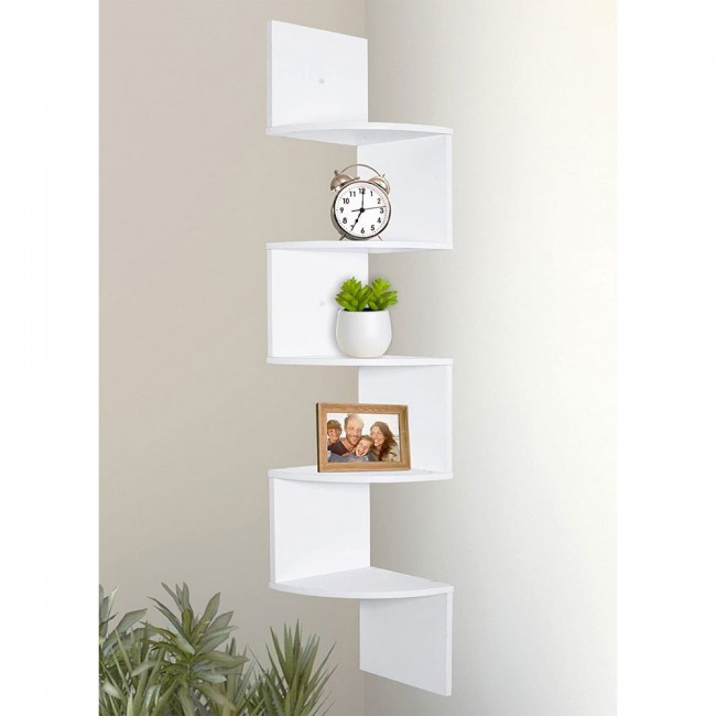 Corner wall mount shop shelf
