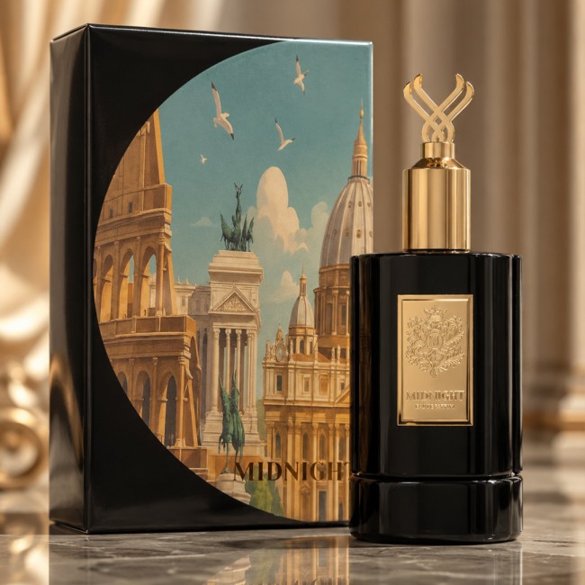Martini Midnight Eau De Parfum for Men and Women, Premium Long-Lasting Luxury Fragrance, Elegant Black Glass Bottle with Ornate Gold Crown Cap 60ML