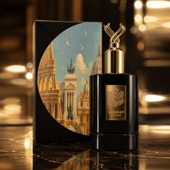 Martini Midnight Eau De Parfum for Men and Women, Premium Long-Lasting Luxury Fragrance, Elegant Black Glass Bottle with Ornate Gold Crown Cap 60ML