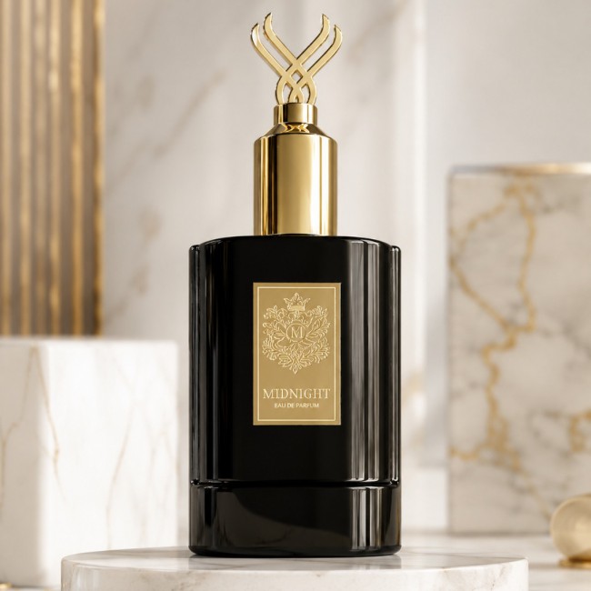 Martini Midnight Eau De Parfum for Men and Women, Premium Long-Lasting Luxury Fragrance, Elegant Black Glass Bottle with Ornate Gold Crown Cap 60ML