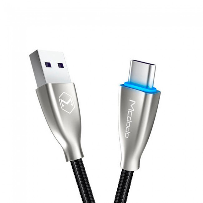 Mcdodo Braided Fast Charging USB Type-C Data Cable with LED 1M