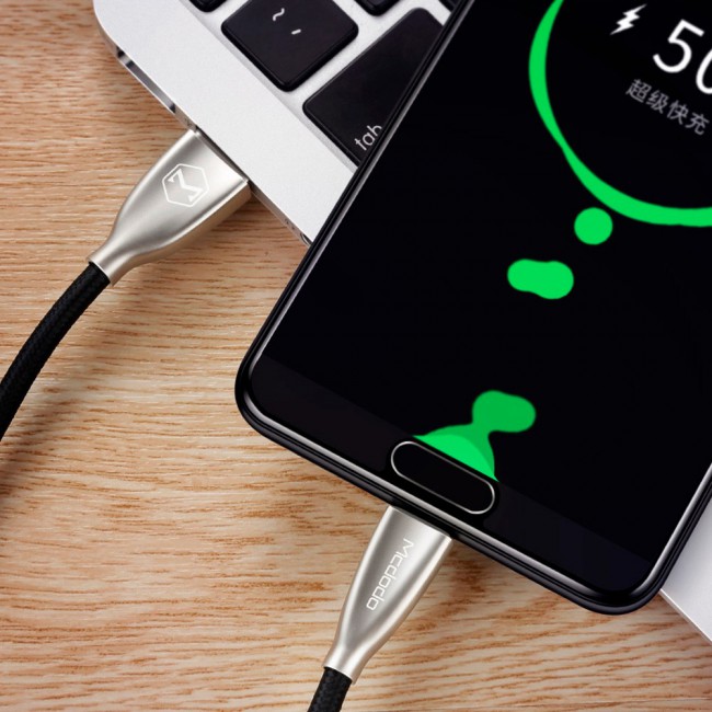 Mcdodo Braided Fast Charging USB Type-C Data Cable with LED 1M