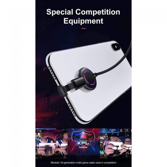 Mcdodo 1.2m Lightning Gaming Charging Cable with LED – Black