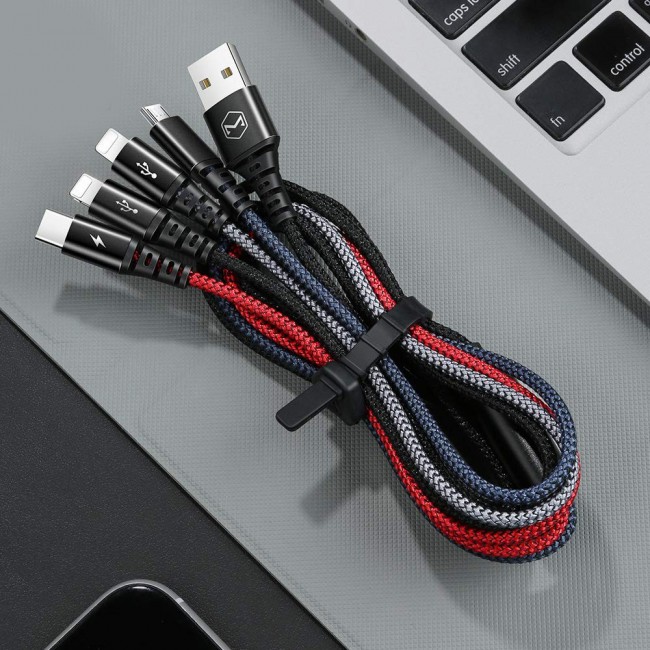 Mcdodo 4-In-1 Fast Charging 2.4A Cable , USB A to Lightning x2 , Micro USB and Type-C (NMT)