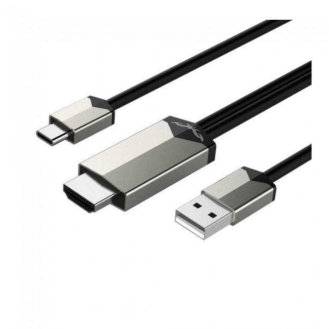 MiraScreen TC02 4K Type-C to HDMI Cable 2m - Silver and Black