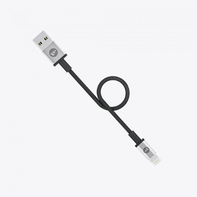 Mophie USB A to Lightning Charging Cable Braided Nylon 9cm - Black