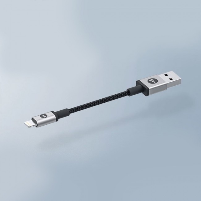 Mophie USB A to Lightning Charging Cable Braided Nylon 9cm - Black