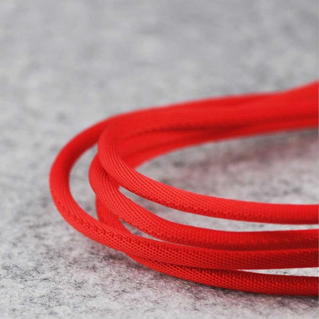 Nitu UC-021 Elbow Design Fabric High Speed Lightning , Micro and Type-C USB Data Cable 100cm – Red