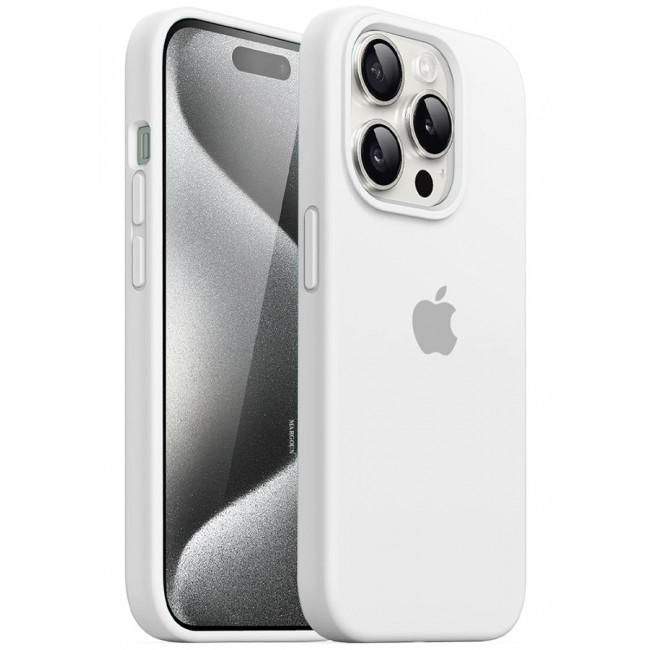 MARGOUN iPhone 15 Pro Case Silicone Case Cover Durable and Anti Scratch Back Cover White