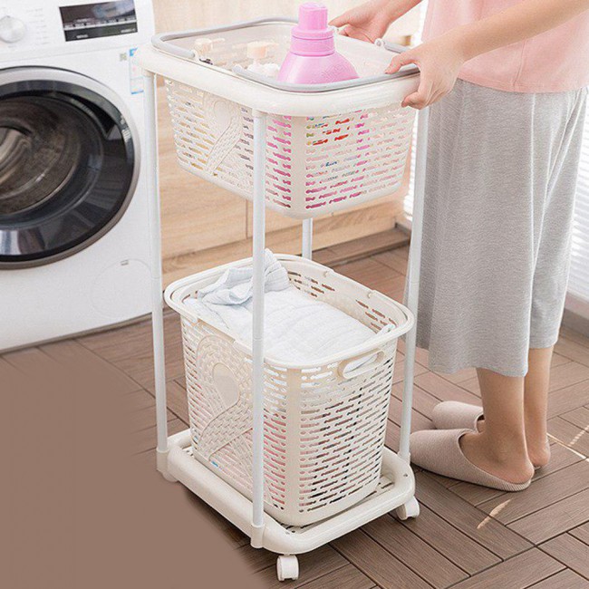 Plastic laundry basket on wheels 2025