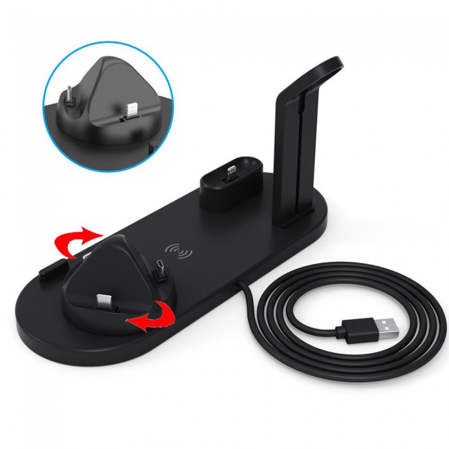 3 in 1 Rotatable Charger Dock for Mobile Phone Airpods and Smartwatch