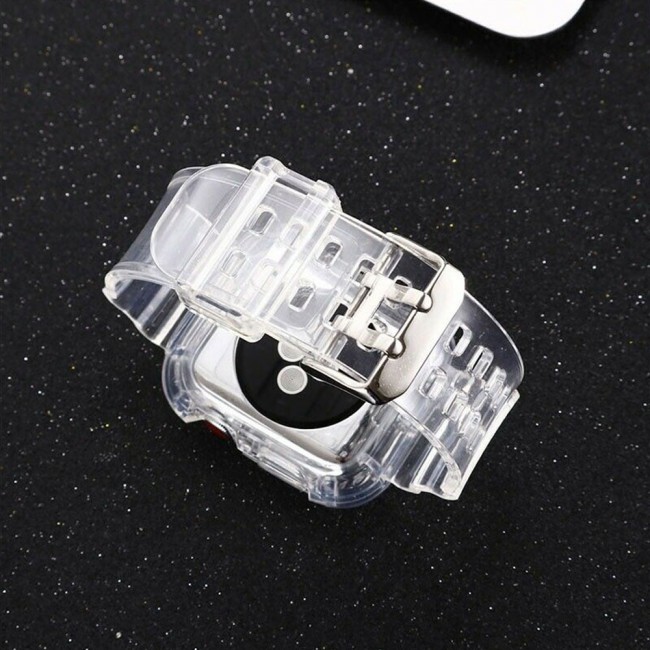 Apple Watch Band 42-44-45mm Transparent Fluorescent TPU Sport Band - Clear