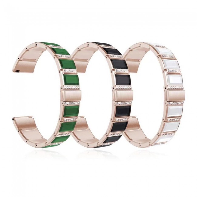Apple Watch Band Jade Bracelet 42-44-45mm Gold Stainless Steel with Green Diamond