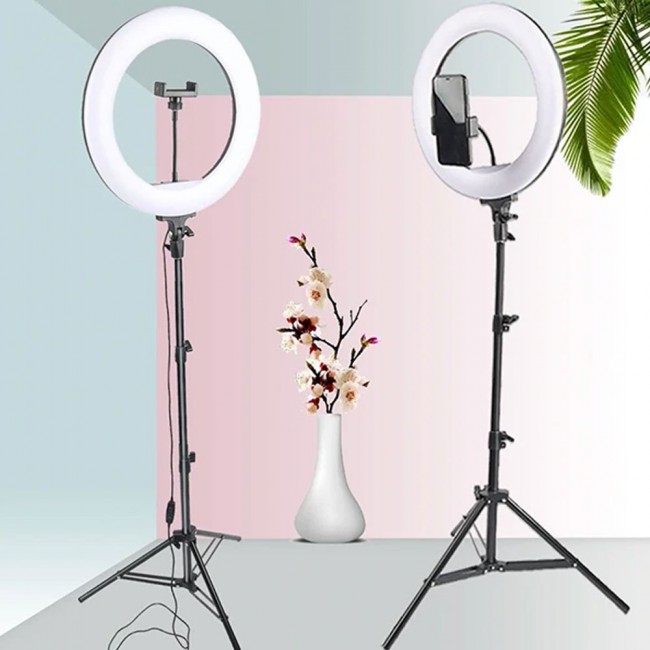 A380 Ring Light with Cell Phone Holder Stand for Live Stream