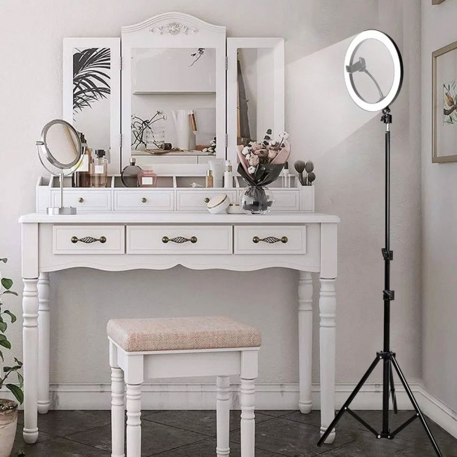A380 Ring Light with Cell Phone Holder Stand for Live Stream