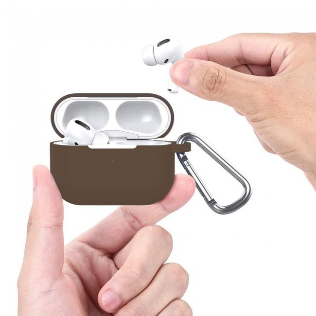 Airpods Pro Silicone Case with Carabiner - Burgundy