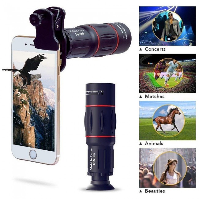 Apexel 18x Optical Telephoto Lens for Smartphones APLT18X 