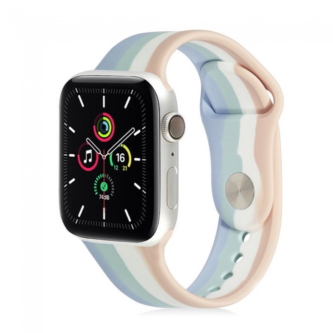 Apple Watch Band Soft Silicone Multicolor Band 42-44-45mm Henlein Series by Margoun - MULTI08