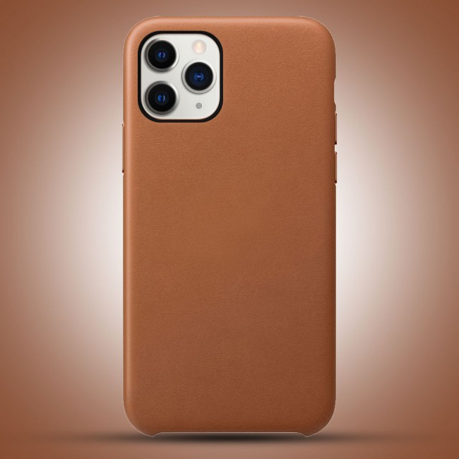 Apple iPhone 11 Pro Max Protective Leather Case Cover - Brown