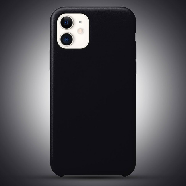Apple iPhone 11 Protective Leather Case Cover - Black