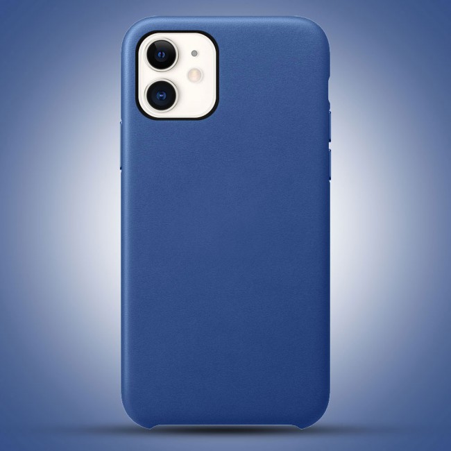Apple iPhone 11 Protective Leather Case Cover - Dark Blue