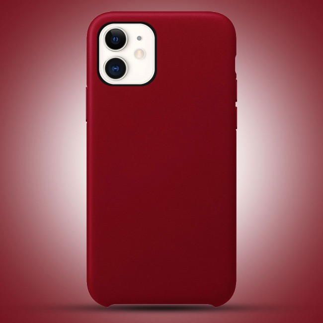 Apple iPhone 11 Protective Leather Case Cover - Red