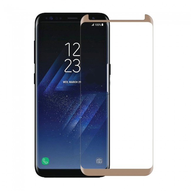 Samsung Galaxy Note 8 3D Tempered Curved Glass Screen Protector Grand Shieldz by Margoun - Gold Edge