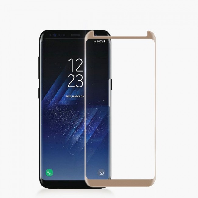 Samsung Galaxy Note 8 3D Tempered Curved Glass Screen Protector Grand Shieldz by Margoun - Gold Edge