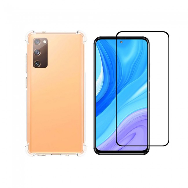 Samsung Galaxy S20 FE and S20 FE 5G TPU Gorilla Case Cover with 3D Tempered Glass Screen Protector - Clear