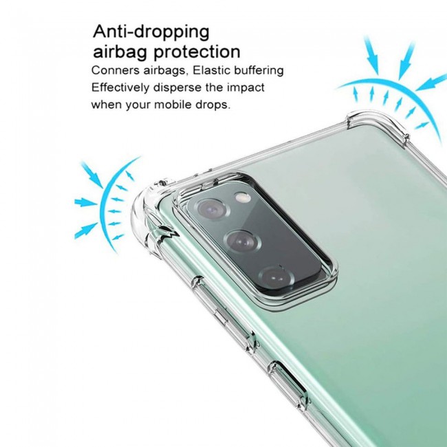 Samsung Galaxy S20 FE and S20 FE 5G TPU Gorilla Case Cover with 3D Tempered Glass Screen Protector - Clear
