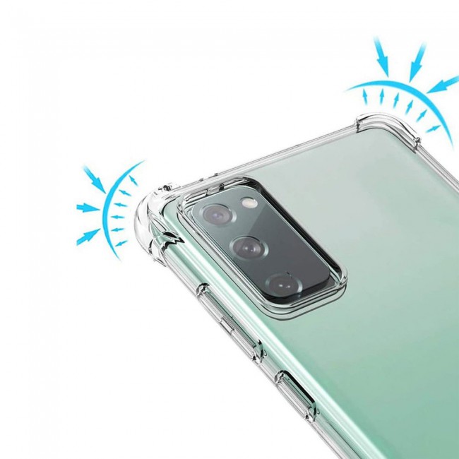 Samsung Galaxy S20 FE and S20 FE 5G TPU Gorilla Case Cover with 3D Tempered Glass Screen Protector - Clear