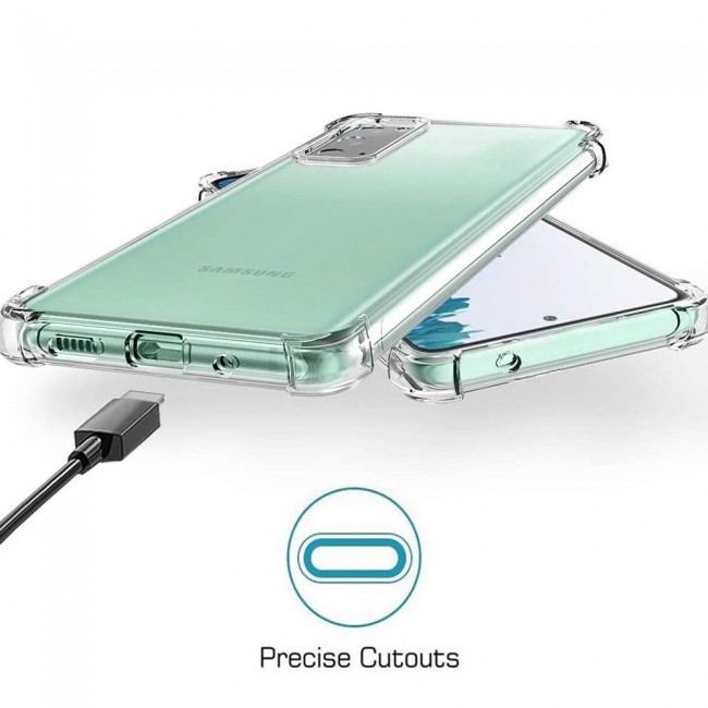 Samsung Galaxy S20 FE and S20 FE 5G TPU Gorilla Case Cover with 3D Tempered Glass Screen Protector - Clear