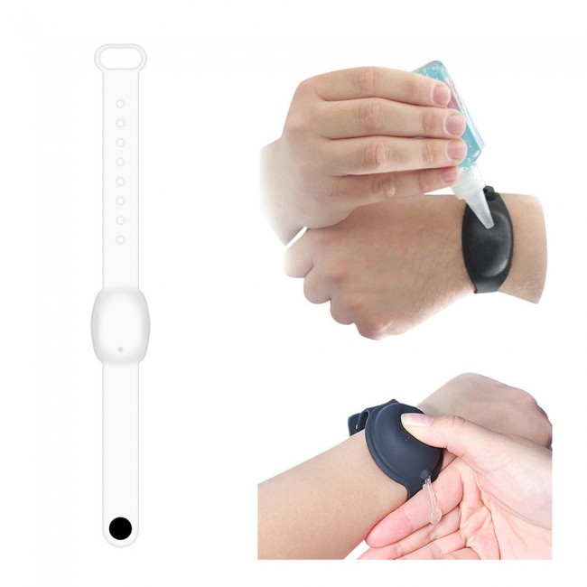 Hand Sanitizer Dispenser Wristband - White