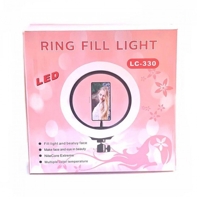 LC-330 LED Selfie Ring Fill Light with Phone Holder