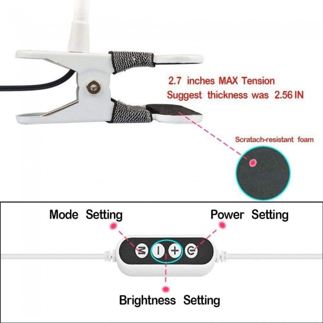 Live Stream Professional Phone Holder Selfie Ring Light - White