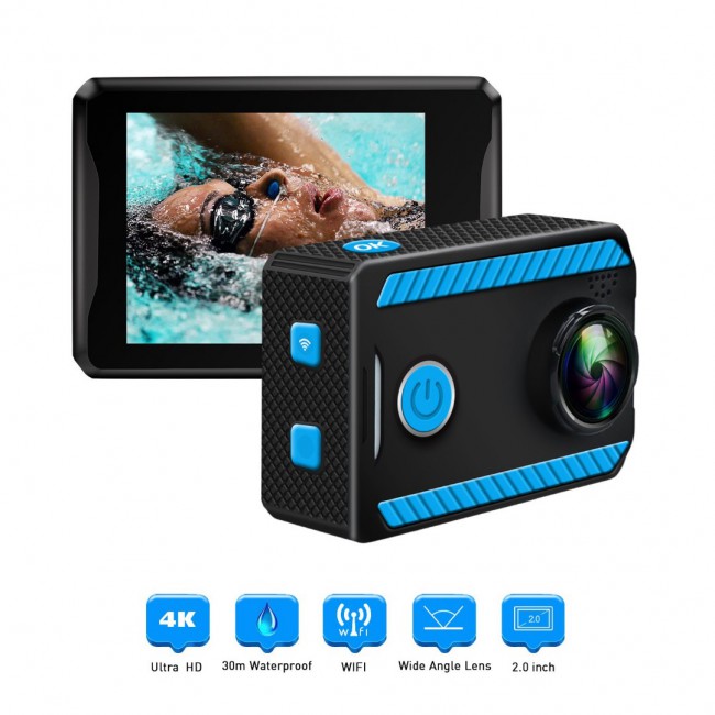 M1 UHD 4K Action Camera WiFi Waterproof DV Camcorder 16MP 170 Degree Wide Angle Sports Recorder with Full Accessories Kits