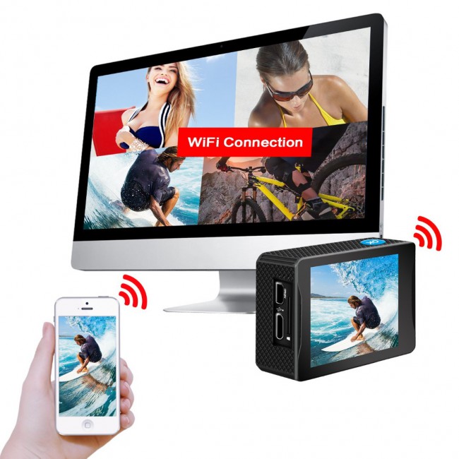 M1 UHD 4K Action Camera WiFi Waterproof DV Camcorder 16MP 170 Degree Wide Angle Sports Recorder with Full Accessories Kits
