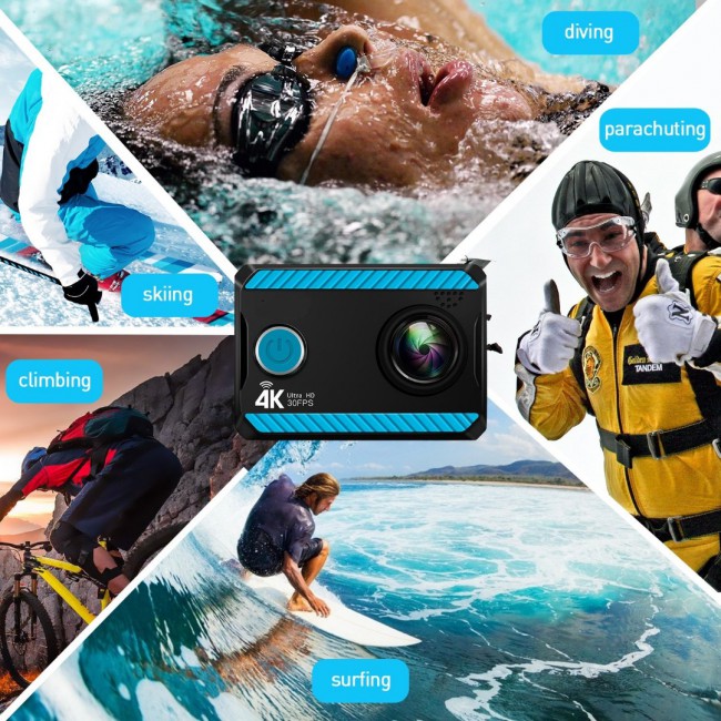 M1 UHD 4K Action Camera WiFi Waterproof DV Camcorder 16MP 170 Degree Wide Angle Sports Recorder with Full Accessories Kits