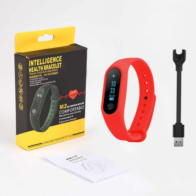 M2 Smart Bracelet Waterproof Activity Tracker - Red