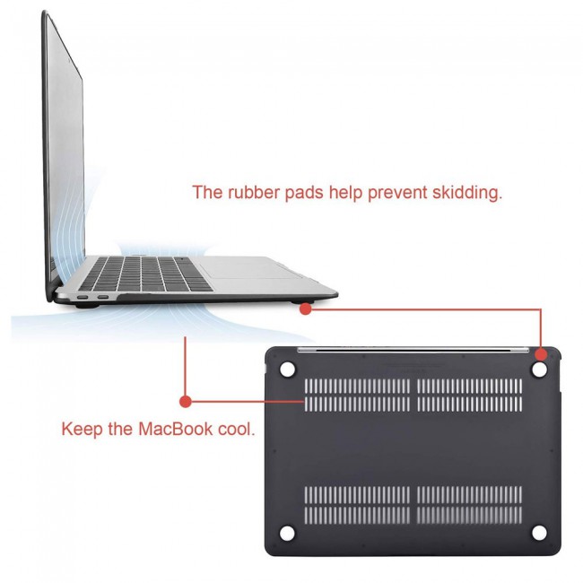 MacBook Air 13-inch A1932 A2179 Protective Hard shell Case - Black