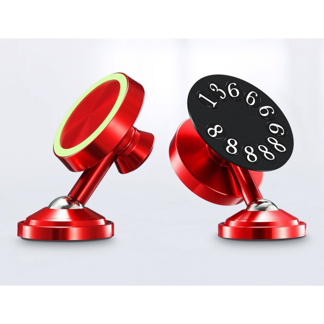 Margoun Magnetic Car Mount Phone Holder with Parking Number Display for Samsung Galaxy A8 / A8 Plus / A8 Star in ( Black , Red )