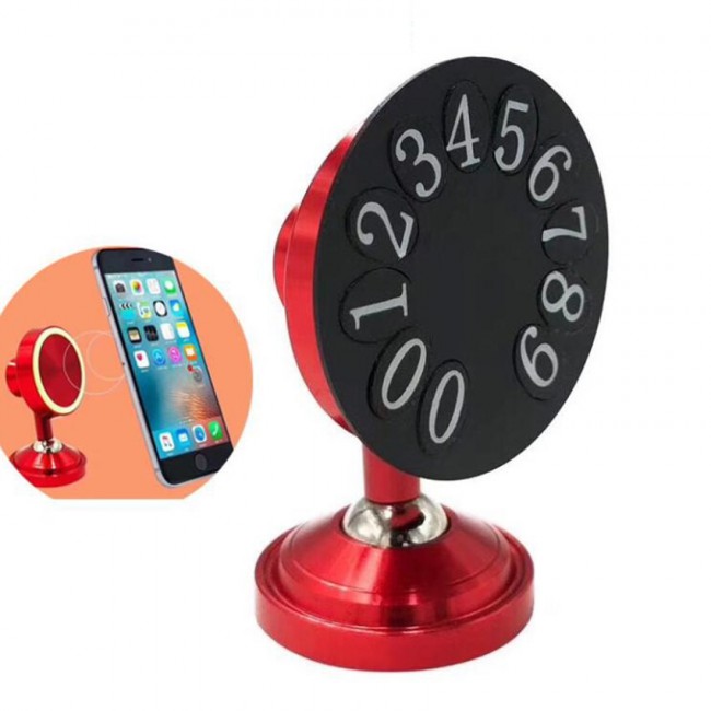 Margoun Magnetic Car Mount Phone Holder with Parking Number Display for Apple iphone XS / XS MAX / XR in ( Black , Red )