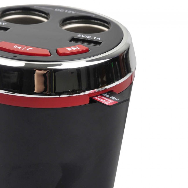 A23 Car Multi-Functional Dual-USB Cigarette Lighter - Black