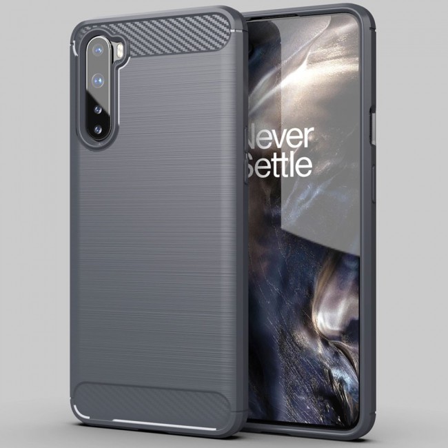 OnePlus Nord Brushed Carbon Fiber Case Cover - Grey
