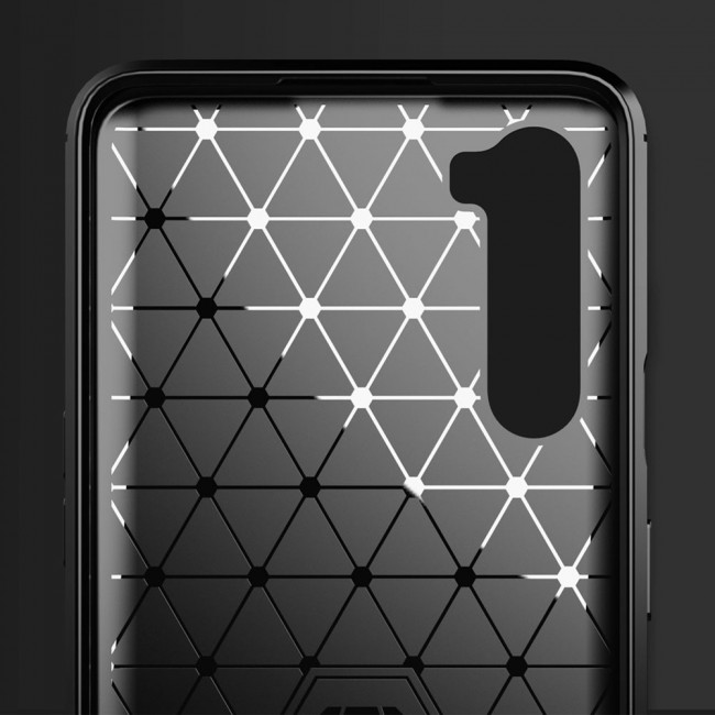 OnePlus Nord Brushed Carbon Fiber Case Cover - Black