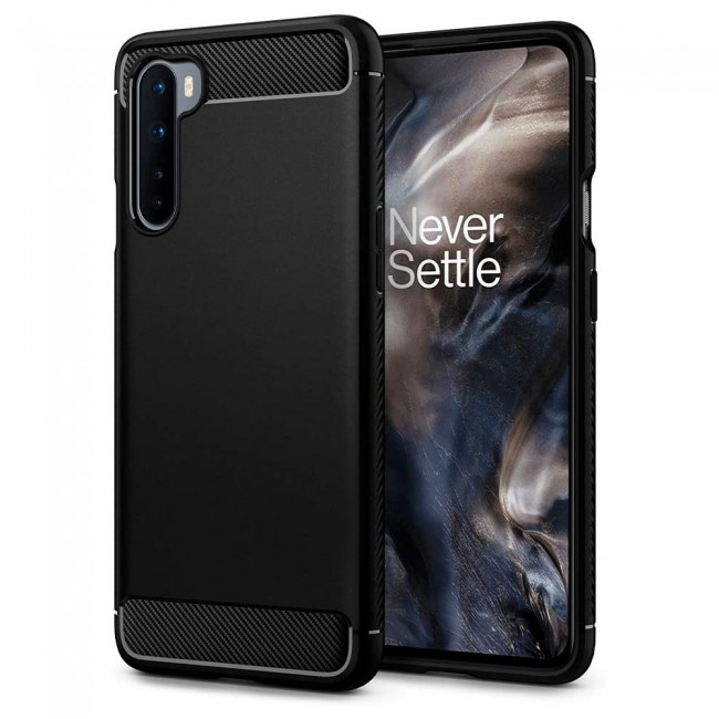 OnePlus Nord Brushed Carbon Fiber Case Cover - Black