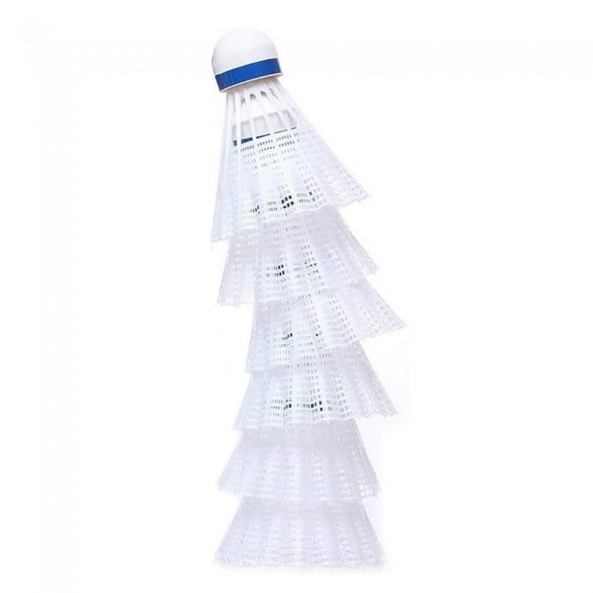 Nylon Plastic Shuttlecock Badminton Ball 6pcs-White