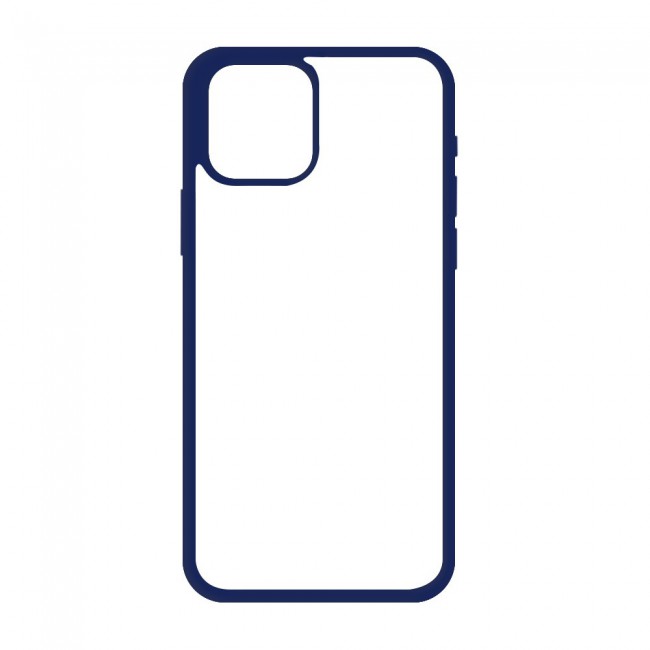 Q Series Magic Mask Clear Case with Dark Blue Frame TPU for iPhone 12 Pro Max